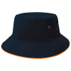 Navy Orange Sandwich Brim Bucket Hats